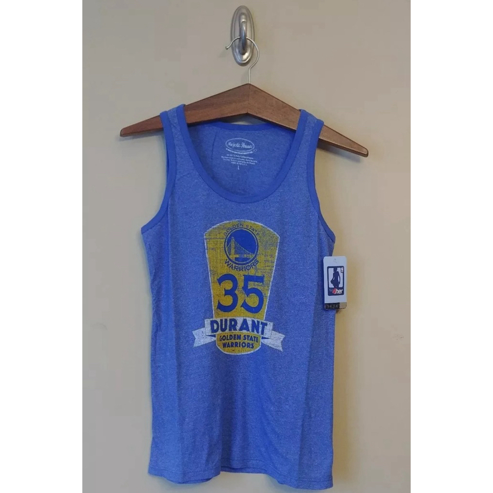 NBA Golden State Warriors Womens Tank Top L Blue Kevin Durant Majestic Threads